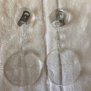 Vintage plastic dangle clip on earrings